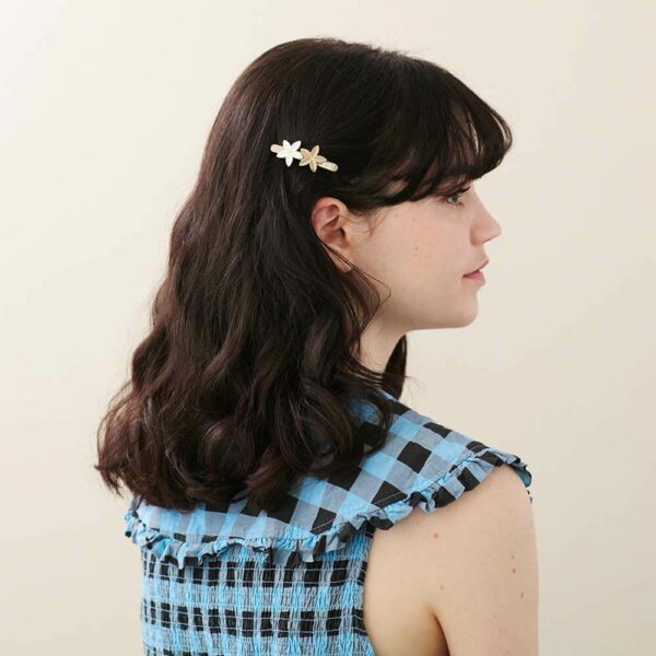 Alexandre de Paris - Druckspange CYBER FLEUR 5,5 cm beige ATB-18019-04S