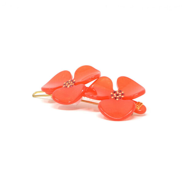 Alexandre de Paris - Druckspange Klassisch Camelia Rot 7cm ATB-1873-59A18 R (2) (1)