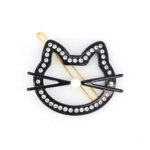 Alexandre de Paris - Druckspange MOUSTACHE mit Strass 5,5 cm schwarz ATB-17648-05N