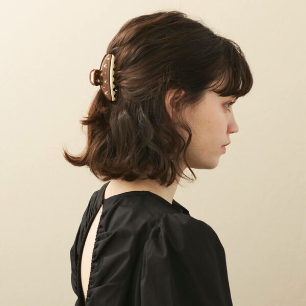 Alexandre de Paris - Haarklammer Pince Vendôme FLORE 7,5 cm braun ICCM-15571-60-H