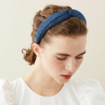 Alexandre de Paris - Haarreif Aude Denim 4,5 cm marine THB30-17T-P21M (2)