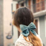 Alexandre de Paris - Haarspange Samt Paulette 8cm türkis TA8-17504V (2)