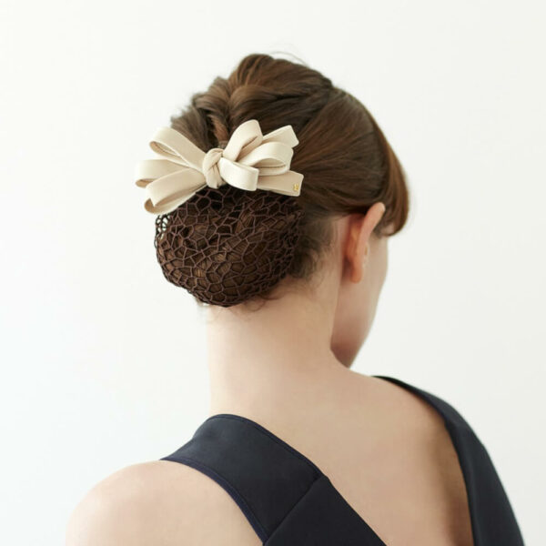 Alexandre de Paris - Haarspange mit Netz Chloe mit 3-facher Masche beige 9,5cm TCHG-16389 S (2)