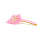 Bobbypin mit Pelz und Kristallauge Rosa 7cm R-BP-1137 Q (2)