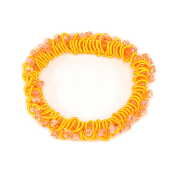 Haargummi Baumwolle klein mit Kristallen Gelb R-TPY-7129 J