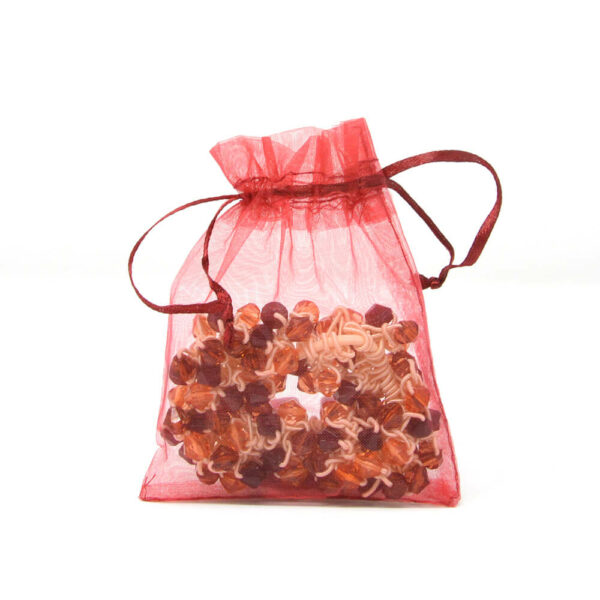 Haargummi mit Glasperlen in Organza Säckchen