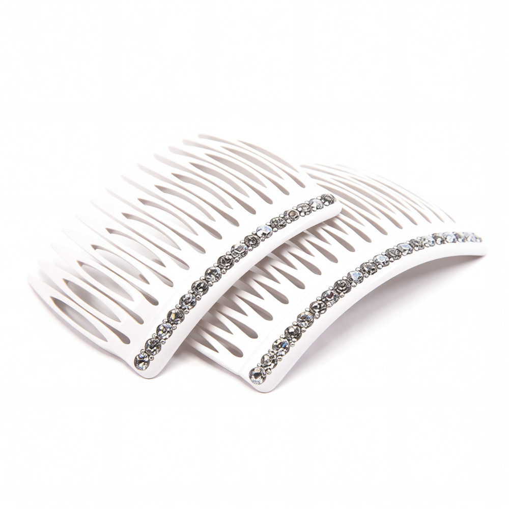 Jolie Chouchou Steckkamm mit Strass weiß