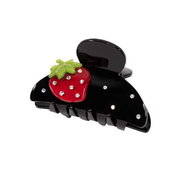 Haarklammer mit Erdbeere 7cm KLY-898 1920-60 N(2)