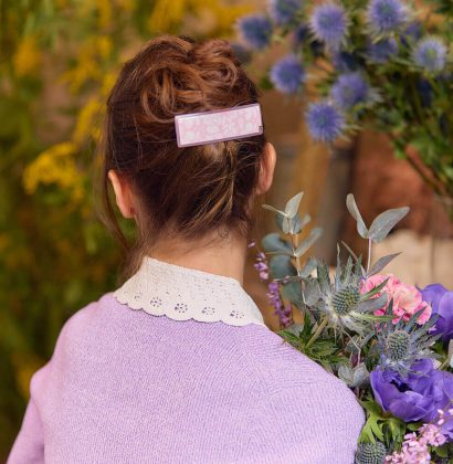 Alexandre de Paris - Haarspange MON BEAU JARDIN 8 cm rosa AA8-16728-03P22Q