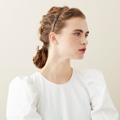 Alexandre de Paris Haarreifen-Responsable 0,9 cm braun-AHB-1541-P21Y1