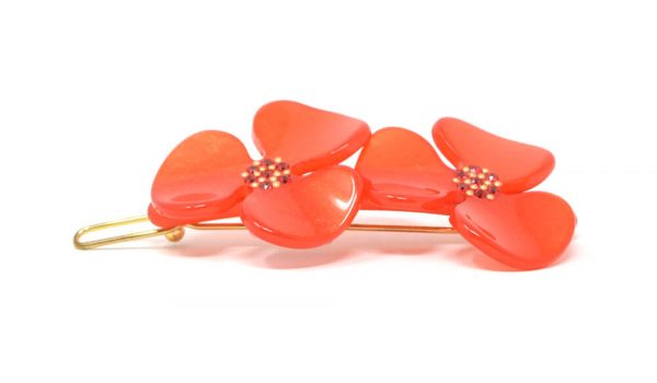 Alexandre de Paris - Druckspange Klassisch Camelia Rot 7cm ATB-1873-59A18 R (2) (1)