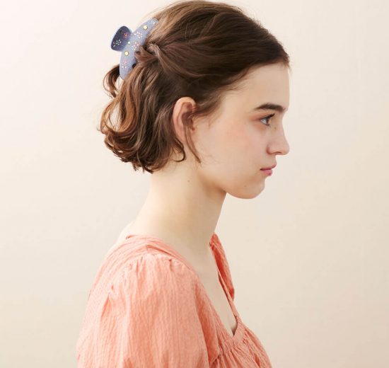 Alexandre de Paris - Haarklammer CHAMP DE FLEURS 8,5 cm blau ACCM-18045-03-X