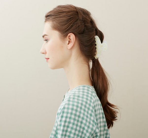 Alexandre de Paris - Haarklammer Floraison 8,5 cm gelb ACCM-17498-02-J