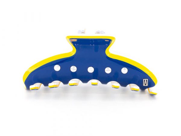 Alexandre de Paris - Haarklammer Moussaillon 8,5 cm marine-gelb ACCM-17343-05M1
