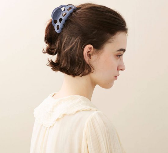 Alexandre de Paris - Haarklammer Opéra-Denim 8,5 cm blau ACCM-9360-02-DM