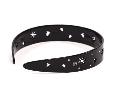 Alexandre de Paris - Haarreif SNOWFLAKE 2,5 cm schwarz AHB-41189-25 N_2