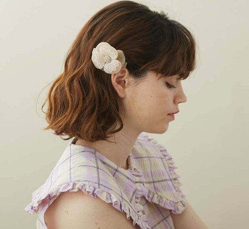 Alexandre de Paris - Haarspange Camélia CARACO 6 cm elfenbeinfarben AA6-17640-05-I
