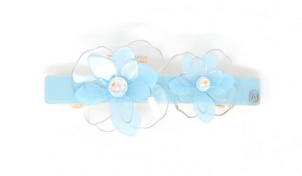 Alexandre de Paris - Haarspange Fine Fleur 8 cm hellblau AA8-15400-06 C (2)