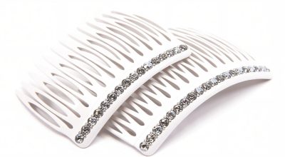 Jolie Chouchou Steckkamm mit Strass weiß